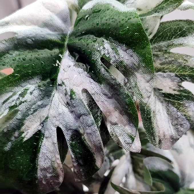 Reptile Fake Plants for Terrarium Artificial Tank Decor Accessories Suitable for Bearded Dragon Ball Python Crested Leopard Gecko Lizard Chameleon Snake-Monstera