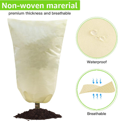 MIXC 4 Packs 2 Size Plant Covers Freeze Protection, Winter Plant Cover Cold Weather Tree Frost Cloth Warm Blankets Shrub Covers for Outdoor Plant (32''×39''+47''×71'')