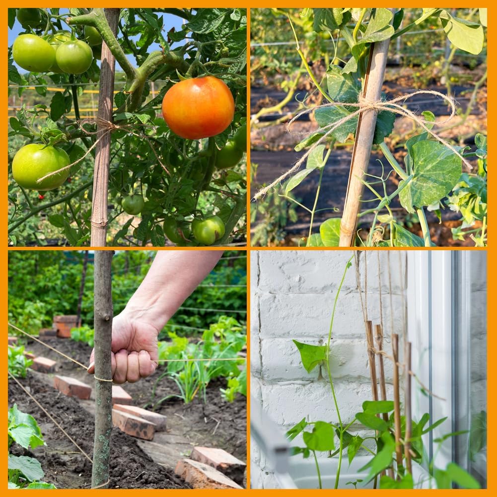 Tenn Well Natural Jute Twine, 500 Feet Long Brown Twine String Rope for Crafts, Gift Wrapping, Gardening, Bouquets, Holiday Decorations