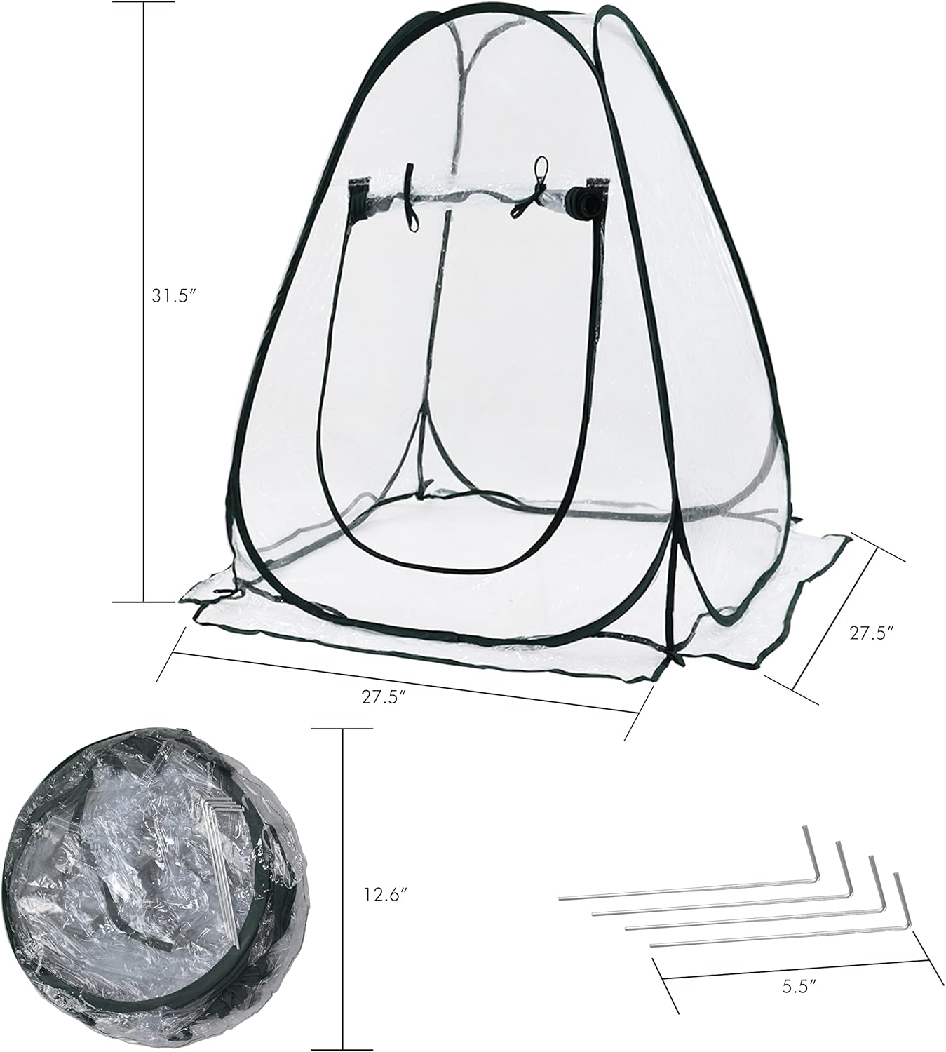 Gardzen 27"x27"x31" Pop up Grow Greenhouse Small Greenhouse, Portable Plant Flowers Mini Green House Cover for Outdoor & Indoor Use
