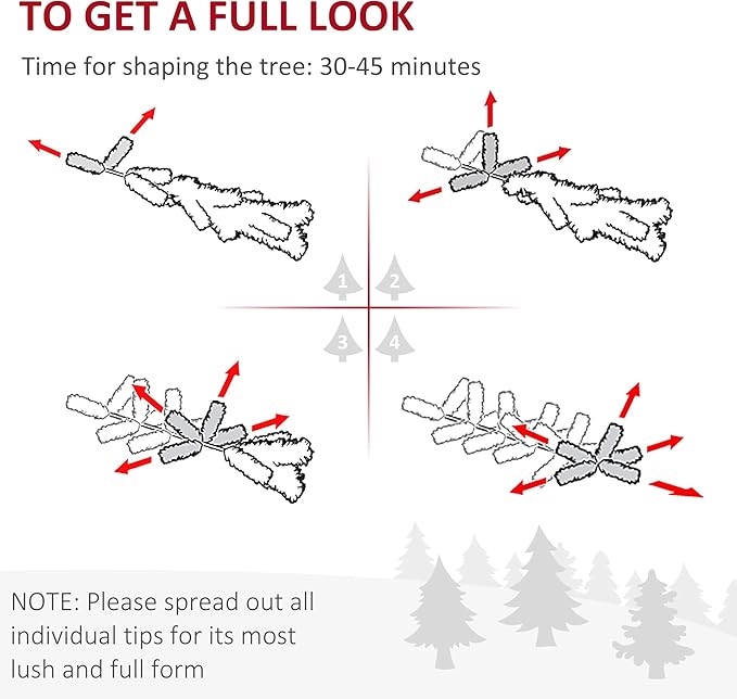 HOMCOM 7' Tall Unlit Pencil Fir Artificial Christmas Tree with Realistic Branches and Steel Base, Pink and White