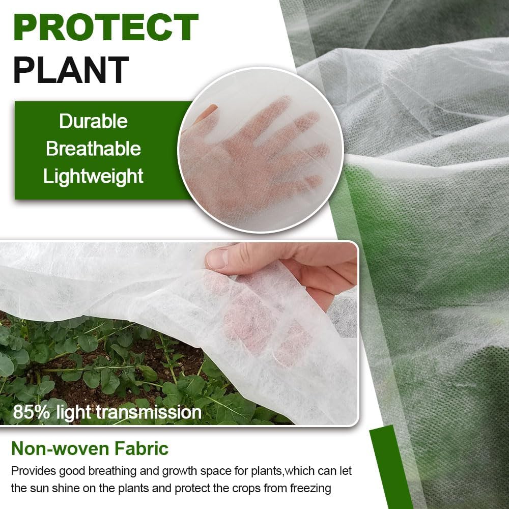 Plant Covers Freeze Protection 10 ft x 30 ft - Frost Blankets for Outdoor Plants, Durable Garden Cloth for Winter Frost & Sun Protection