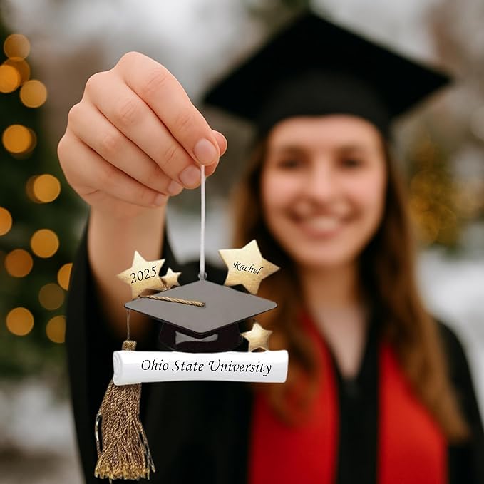 2025 Personalized Ornament Graduation Cap Christmas Tree Ornament-Artisanal Customized Decoration-Free Personalization