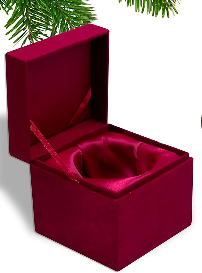 Poinsettia Ornament – Hand-Painted Glass Christmas Ornament – Classic Red Poinsettia Holiday Ball – Poinsettia Ornaments for Christmas Tree – Floral Christmas Decoration