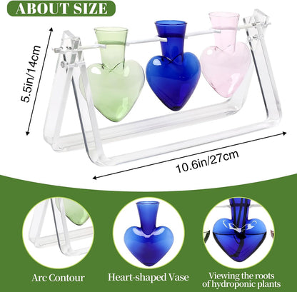 Clear Plant Terrarium Propagation Stations with Acrylic Stand Birthday Gifts for Women Office Home Decor