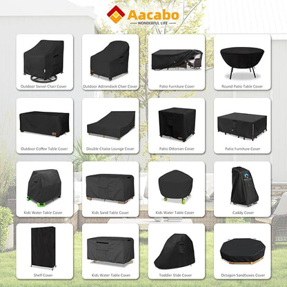 Patio Ottoman Cover,25W x 25D x 18H inch,Waterproof Square Patio Small Side Table Cover,Suitable for 3-Piece Outdoor Wicker Patio Bistro Set Side Table