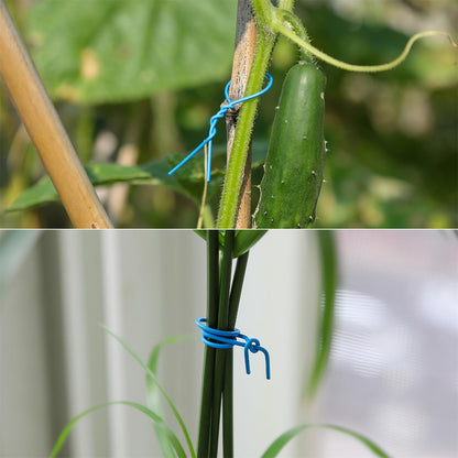 200 Pcs 6 inch Garden Twist Tie, Round Plastic Twist Ties for Plants, Vines and Wrapping Cords or Christmas Tree Gardening Plants Growth and Care, Office Home Cable Organization (Blue)