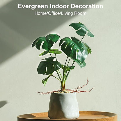 Fake Plants Large Artificial Monstera Faux Potted Plants Indoor Decoration, Faux Floor Plant for Indoor House Decor, Living Room, Bedroom, Office, House Plants