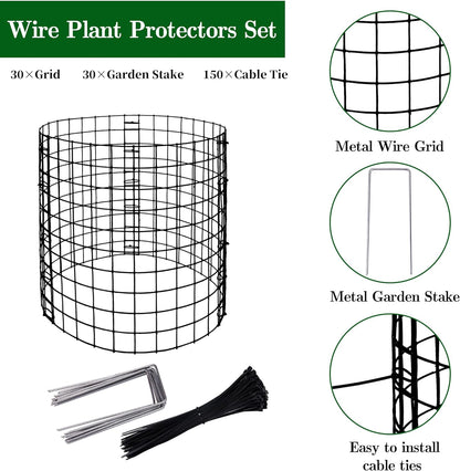 Adnee 10 Packs Wire Plant Protector from Animals - 12" H X 12" D Metal Mesh Plant Cage Covers - Sturdy Garden Bunny Barricades Chicken Wire Cloche for Plants Shrubs Vegetables Flowers