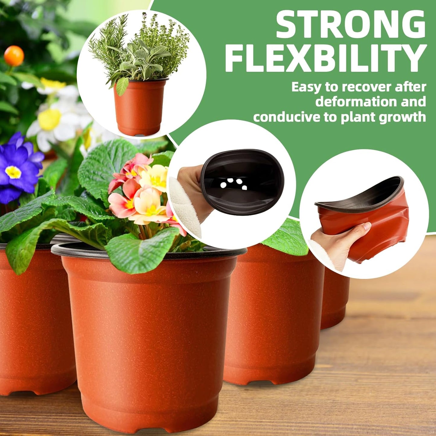 200 PCS Plastic Nursery Pots,4 Inch Seedling Starting Pot with Holes,Flower Plant Container for Succulent,Seed,Cuttings,Transplanting