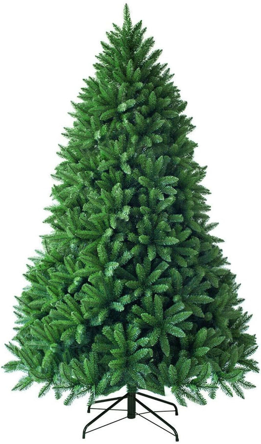 Goplus 6ft Unlit Artificial Christmas Tree, Premium Hinged Fir Tree, Easy Assembly with Metal Stand, Xmas Décor for Indoor and Outdoor