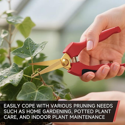 FLORA GUARD Garden shears – 8.2" Straight Tip & 7.2" Curved Blade pruning shears for gardening, Great Christmas Gifts, ideal for Precise Trimming of Flowers, Plants, and Garden Maintenance (2 Pack)