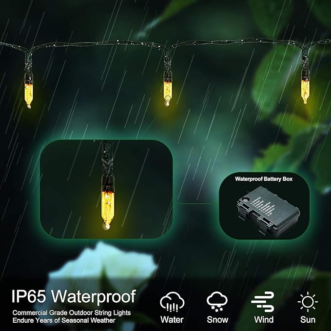 18ft 50 LED Battery Operated Christmas Lights, 8 Modes with Timer - Waterproof for Indoor & Outdoor Decor