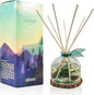 LOVSPA Reed Diffuser Set, Winter Forest Pine Scented Oil Diffuser with Sticks and Wooden Coaster, Bathroom Shelf Decor Made with Real Botanicals, USA Made