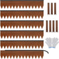 Worth Garden 6-Pack Cor-Ten Steel Landscape Edging with Black Protection Strips - Rust Patina Finish 40" L x 8" H (20Ft Total) - Hammer-in 14-Gauge Metal Corten Lawn Yard Edging Border w/ 7 Clips