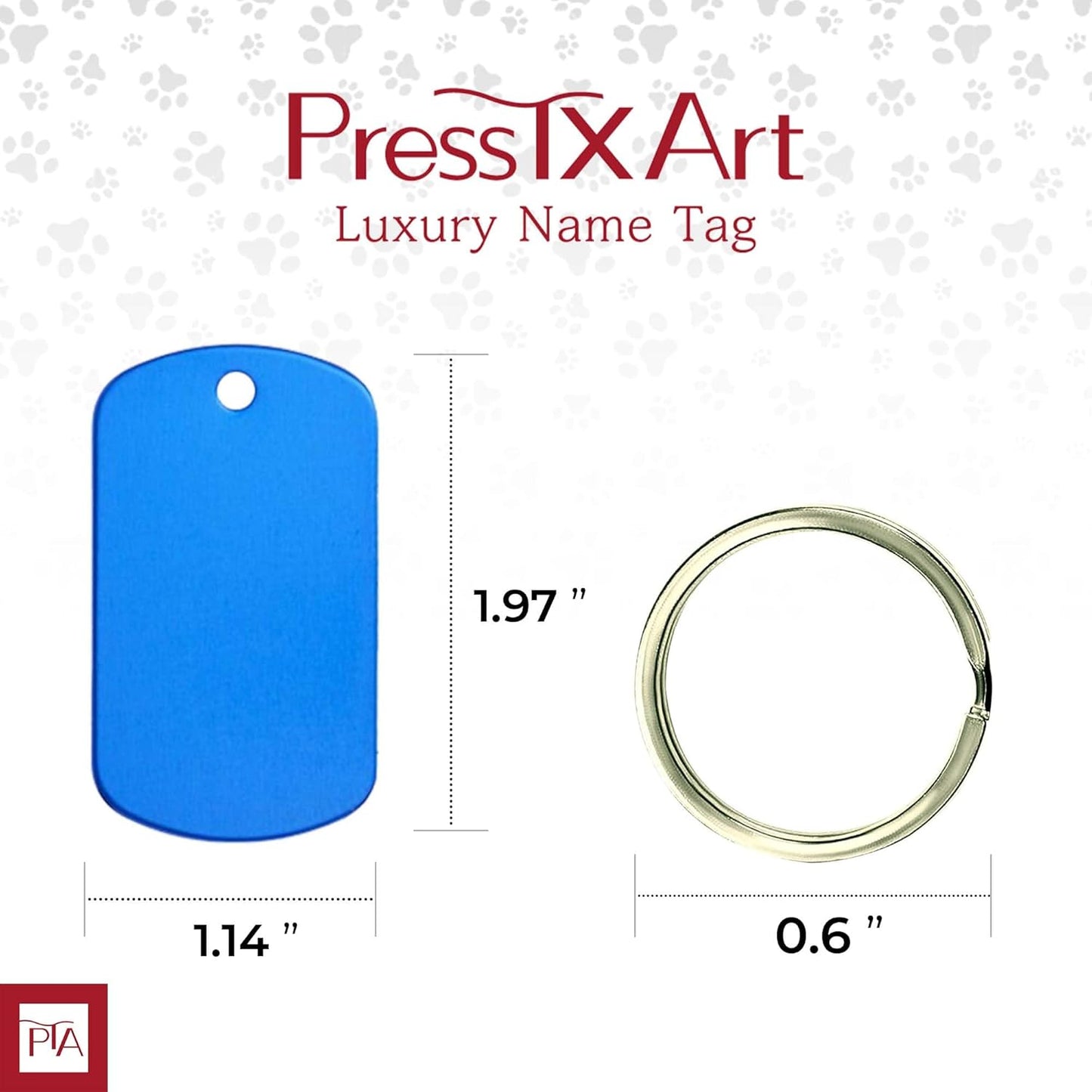 [Press TX Art] 40 Pcs Round(Circle), Bone, Rectangle, Heart Anodized Aluminum Stamping Blanks Tags 10 Mixed Colors Metal Engraving ID Name Tags with Rings (Rectangle in 10 Colors)