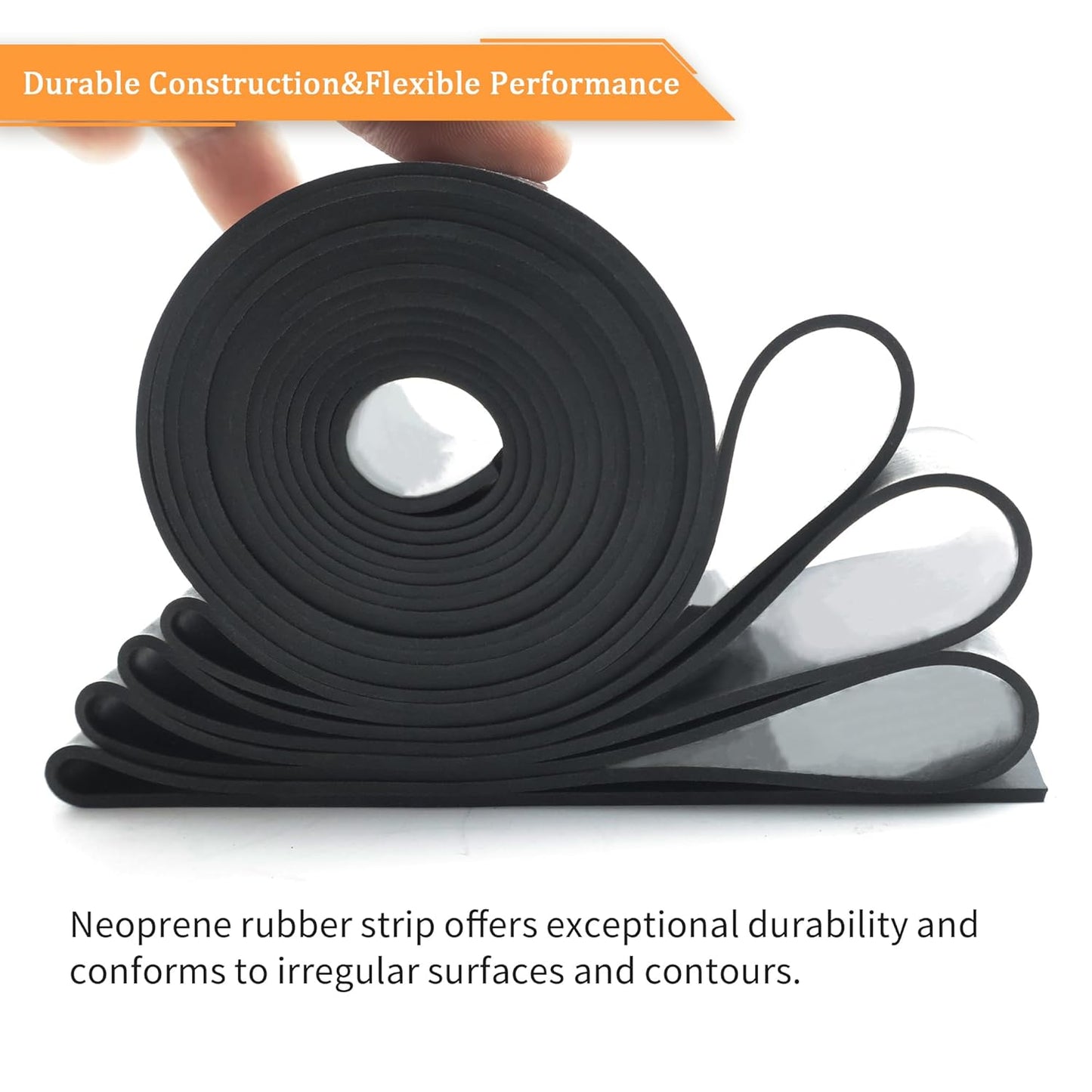 DOBTIM Neoprene Rubber Strips 1/4 (.250)" Thick X 2" Wide X 10' Long, Solid Rubber Rolls Use for Gaskets DIY Material, Supports, Leveling, Sealing, Bumpers, Protection, Abrasion, Flooring, Black