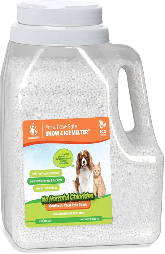 Snow and Ice Melt - Gentle on Your Pets Paws and Made with No Toxic Chlorides or Painful Rock Salt Safe for Dogs & Cats - 9 lb Shaker Jug