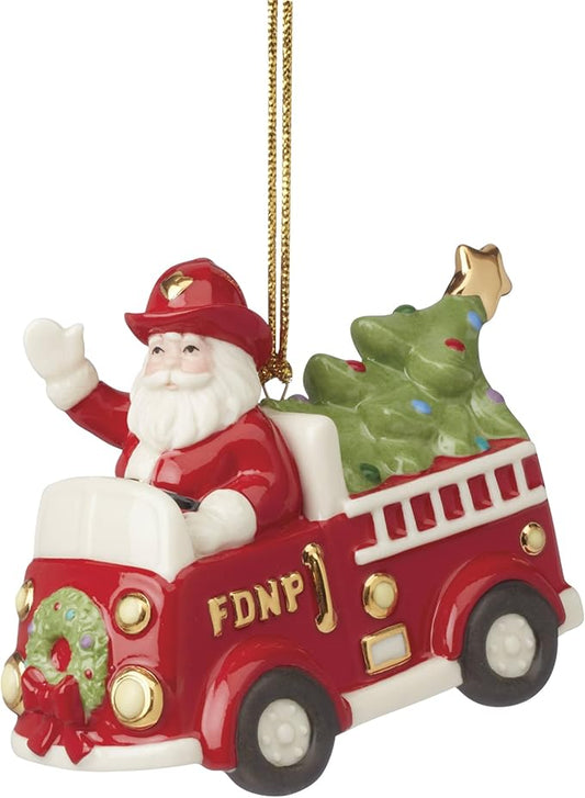 Lenox 896453 Santa in Fire Truck Ornament, Christmas