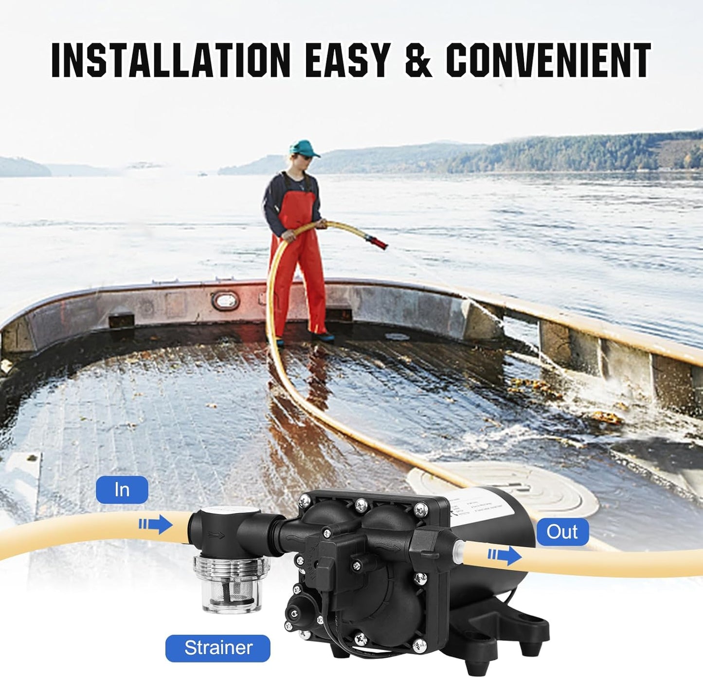 ECO-WORTHY 110V AC Fresh Transfer Diaphragm Water Pump On Demand 5.5GPM 70PSI High Pressure Water Booster Pump 110 Volt with Pressure Switch for Irrigation Garden Hose Sprinkler Home RV