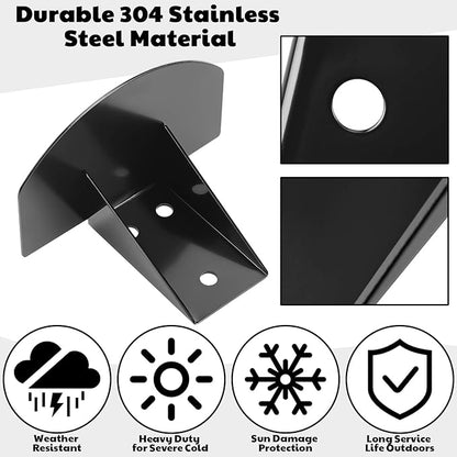 50 Pcs Snow Guards, Stainless Steel Roofs Snow Stops, Prevent Sliding Ice Stop Buildup with Adhesive Gasket and Screws for Metal Roofs Steel Roof Winter Supplies (Black)