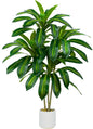 Artificial Dracaena Tree-4FT Fake Plants with White Planter-Artificial Plants Indoor Floor Plant in Pot-Tropical Fake Yucca Potted Tree for Home Office Living Room Decor