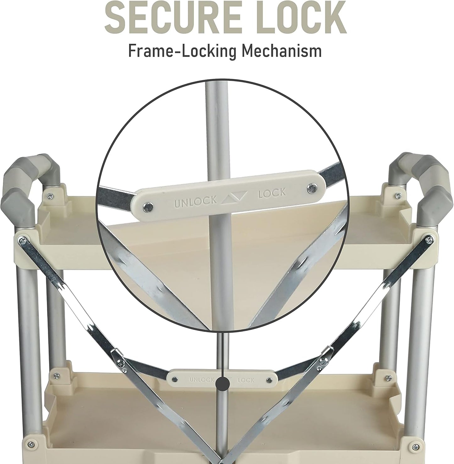 Olympia Tools 89-351 Pack-N-Roll Folding Collapsible Service Cart, 150LB Capacity, White