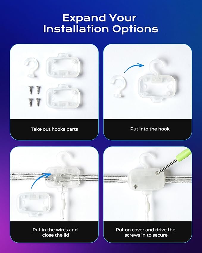 1600 RGBIC LEDs Smart Curtain Lights with DIY GIF, 6.6x6.6ft Color Changing Christmas Wall Lights with APP, IP65 Waterproof String Fairy Lights for Indoor Outdoor Bedroom Window Garage