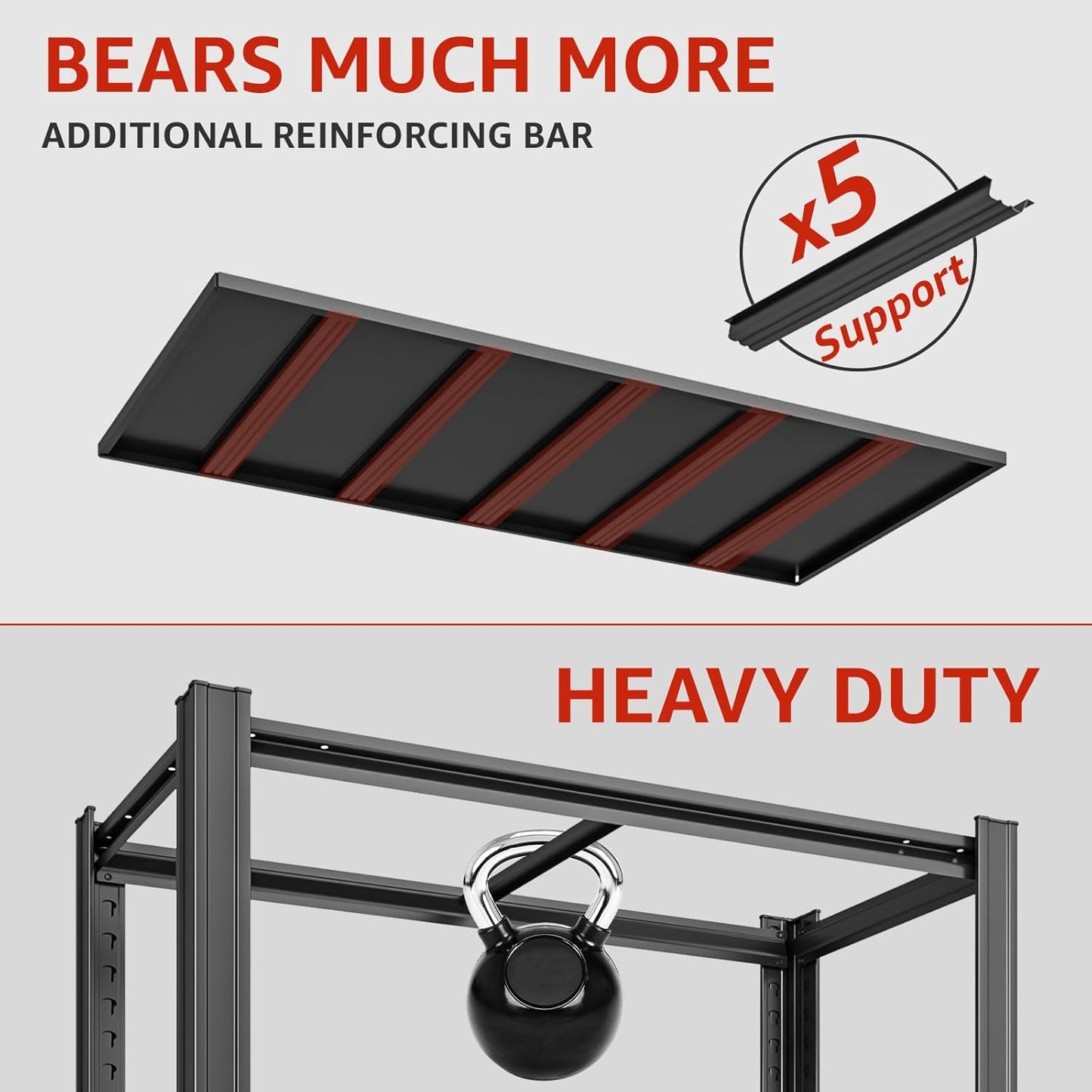 5 Tier Metal Shelving Unit 84" H x 55" W x 24" D, 3000LBS Adjustable Storage Shelves, Heavy Duty Garage Shelves for Warehouse, Basement, Kitchen, Pantry, Living Room, Black