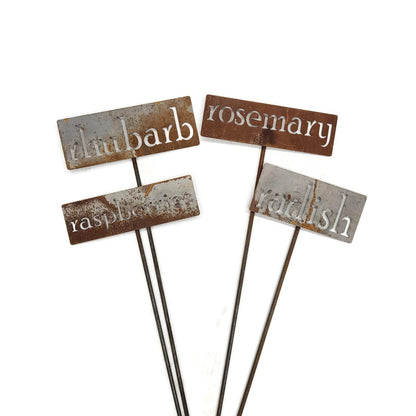 Classic Metal Garden Markers 19 Inches Tall (rosemary, Naturally Rusted)