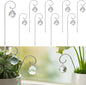 HDCRYSTALGIFTS 9 Pieces 30mm Crystal Ball Prisms Suncatchers with 7.5’’ Small Trellis for Mini Potted Plants Accessories Indoor Fairy Garden Sun Catchers Gift for Plant Lovers (Sliver Stakes)