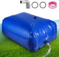 LANUEVA 105 Gal/400L Portable Water Storage Bladder, 1000D PVC Foldable Water Tank with Spigots and Overflow Kit, Water Storage Containers for Emergency Water, RV, Irrigation&Camping (Blue, 400L)