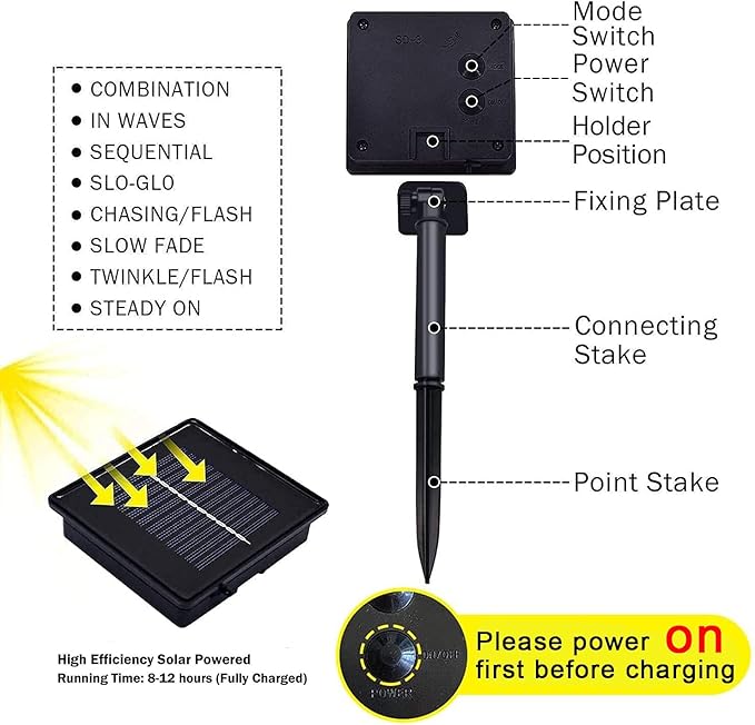 JMEXSUSS 600 LED Solar Christmas Lights Outdoor Waterproof, 206.7 ft Solar String Lights Outdoor, 8 Modes Tree Light for Outside Yard Patio Christmas Decorations