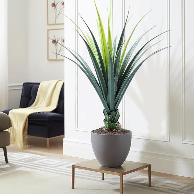 ANTING 3FT Artificial Agave Snake Plant with Pot, Lifelike Fake Plant for Indoor, 36IN, Ideal for Home Office Garden Hotel Decor & Gift (1Pack)
