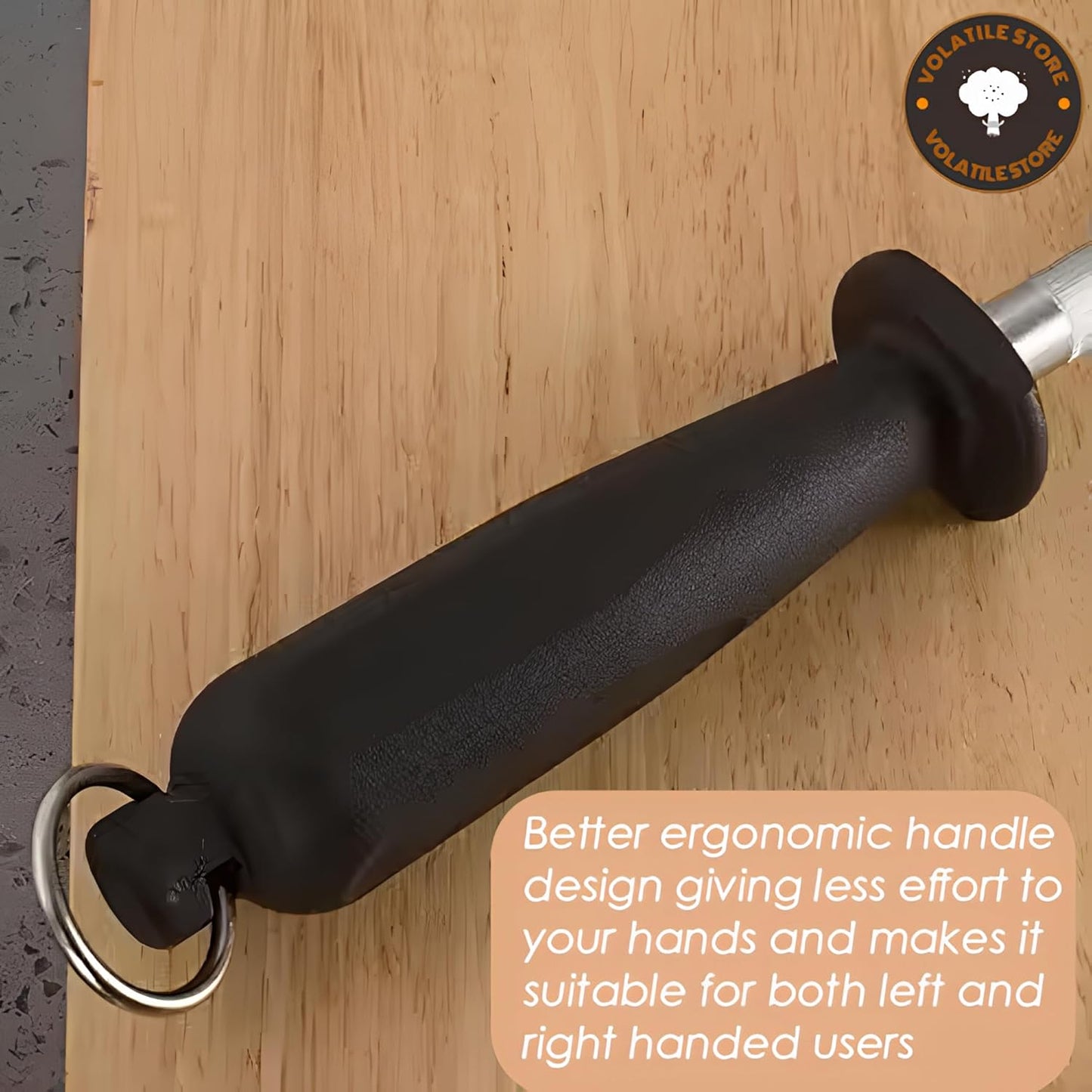 Generic Professional Knife Sharpening Rod - 12-Inch Carbon Steel Sharpening Rod (Black)