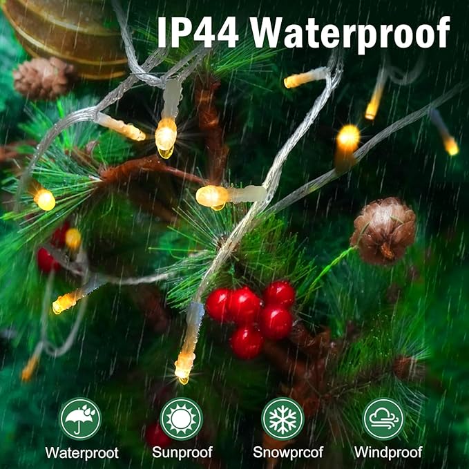 SAUIRS 600FT 1500 LED Christmas Lights Outdoor String Lights with 8 Modes Timer Waterproof Fairy Light Plug in for Outside Indoor Party Xmas Palm Tree Yard Wedding Decorations(Warm White)