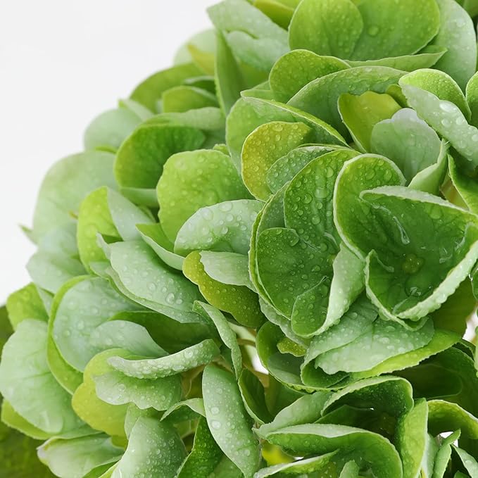 Nubry 22.44In Green Hydrangea Artificial Flowers,4Pcs Latex Faux Real Touch Large Hydrangea Flowers with Long Stems & Leaves for Home Office Decor Wedding Party Arrangements(Green)