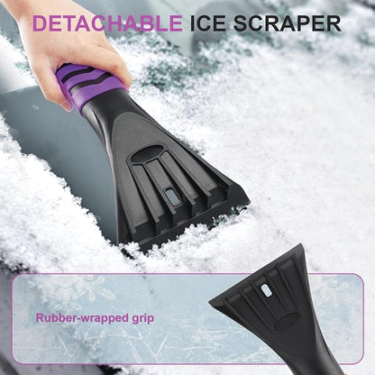 COMOWARE Snow Brush, Extendable Ice Scrapers for Car Windshield with 270° Pivoting Head, Lightweight Aluminum Body Snow Removal Tool with Ergonomic Foam Grip, Snow Scraper for Car Truck SUV