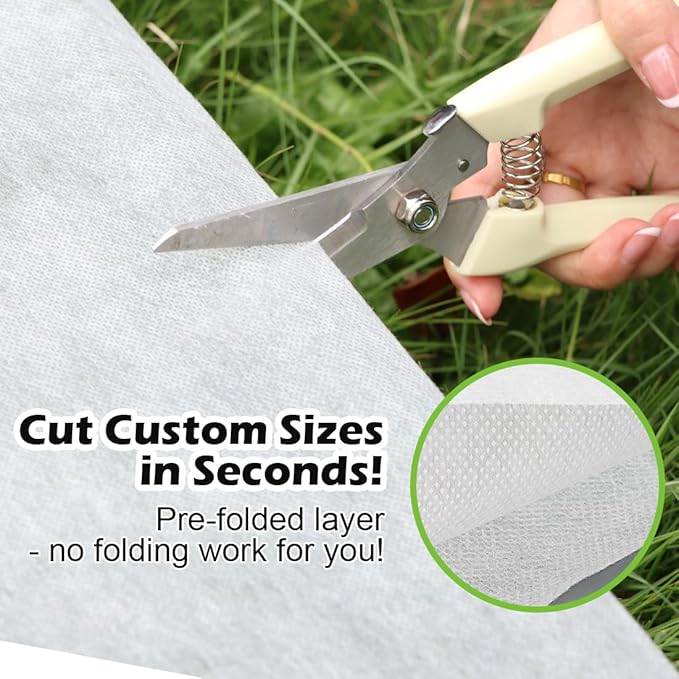 BTPLASTIK Frost Protection Covers for Outdoor Plants 10 x 150Ft, Winter Plant Blankets Freeze Cloths, Folded Rolling Plant Covers Freeze Protection for Raised Beds, Fruit Trees & Shrubs