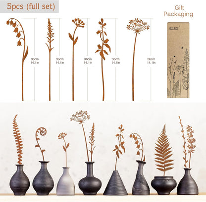 Metal Flowers for Outside,Decorative Garden Stakes,Flower Bed Decor Plant Stakes,Metal Art for Outside,Yard Art Outdoor for Lawn Yard, Walkway and Flower Garden