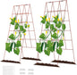 DOEWORKS Cucumber Trellis, 48" High Foldable A Frame Garden Trellis, 2 Pack, Plant Support for Climbing Cucumber, Beans, Tomatoes, Flowers, Red