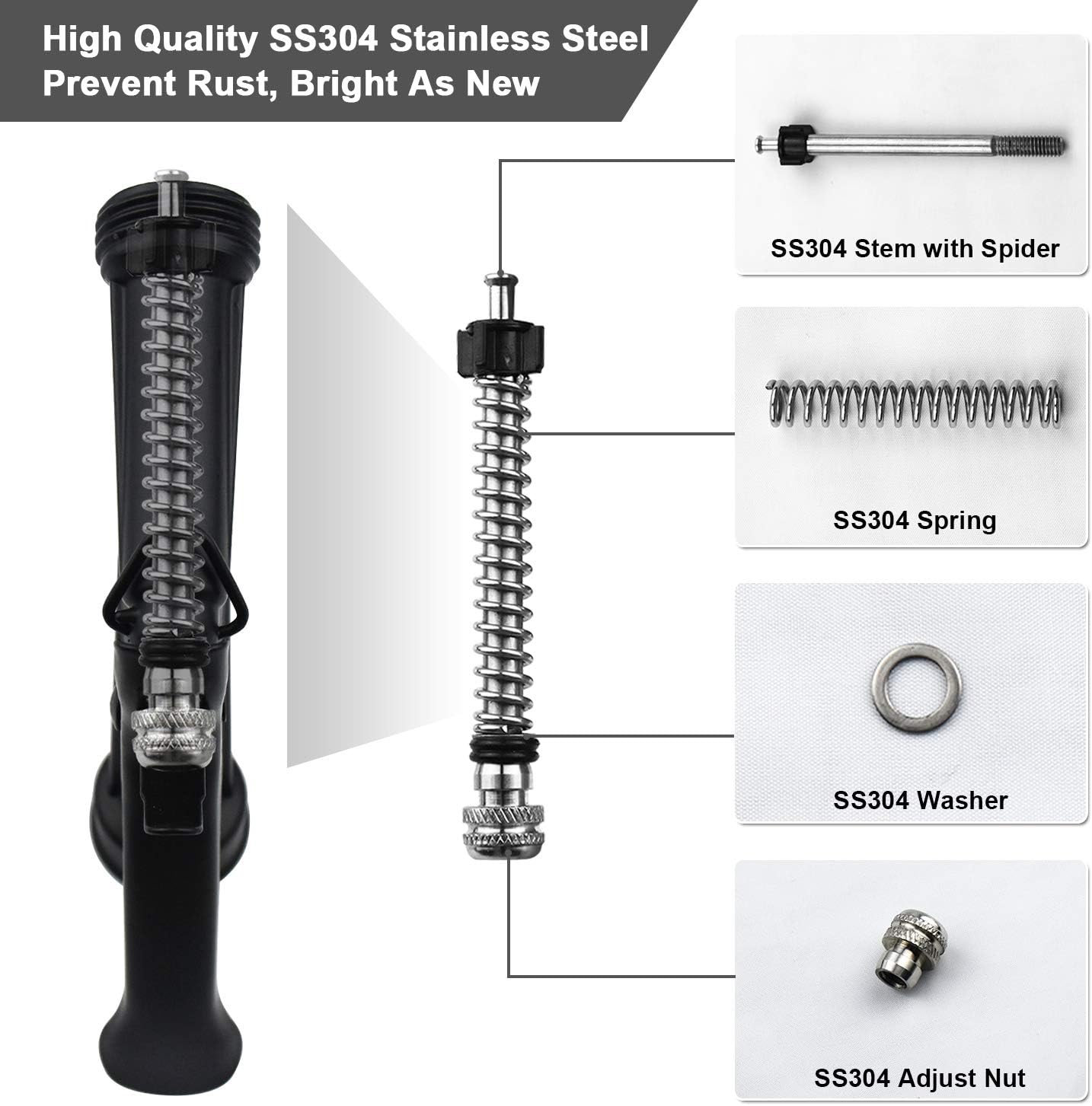 Hose Nozzle 2 Pack, Full Size Pistol Grip Water Nozzle Sprayer with Threaded Front, High Pressure Nozzle, Adjustable Spray Water Flow for Watering Plants, Showering Pet, Washing Car, Cleaning