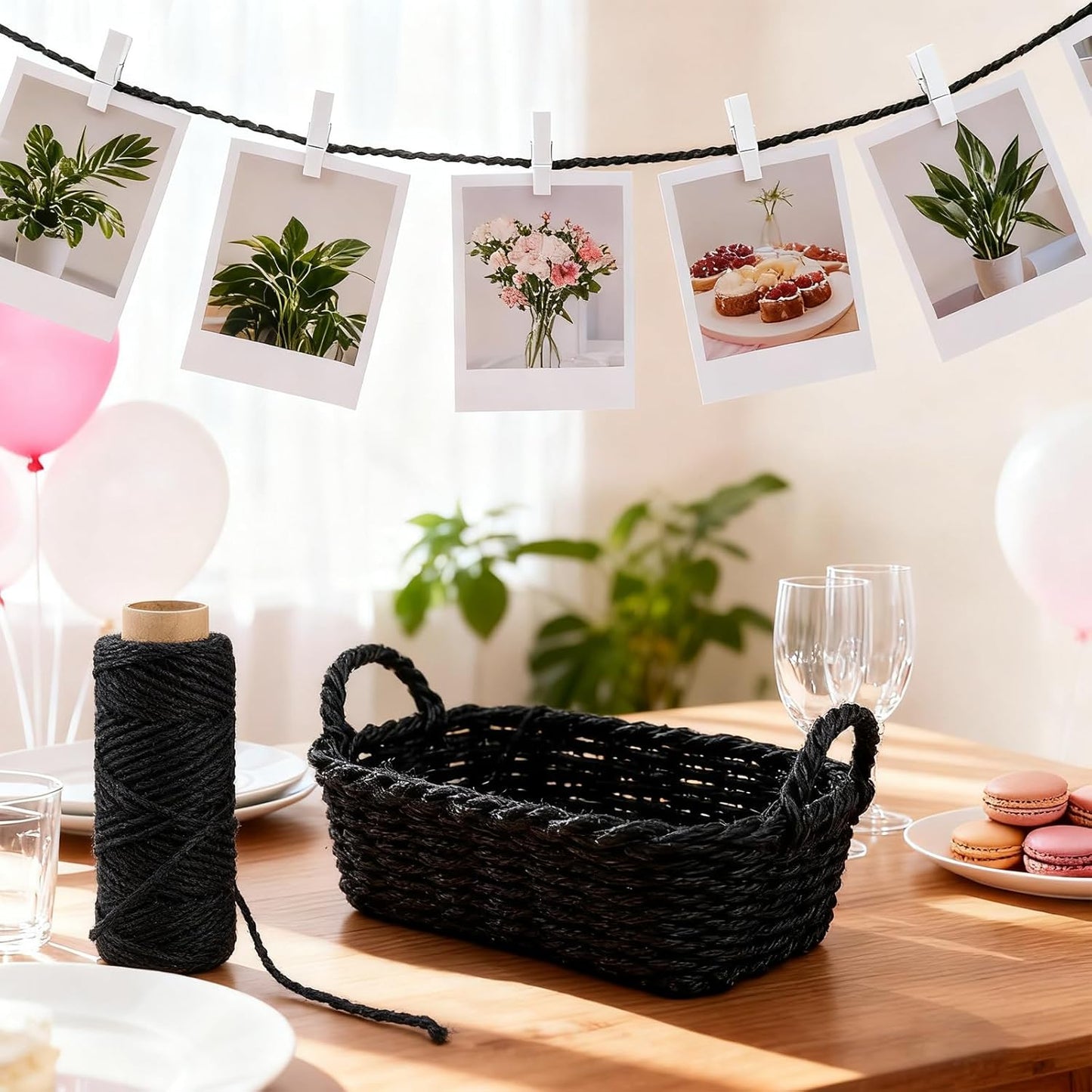 100 Feet 4mm Thick Black Natural Jute Twine, Garden Twine Heavy Duty Industrial Packing Materials String Wrapping, Arts, and Crafts, Halloween Wrapping, Gardening Applications