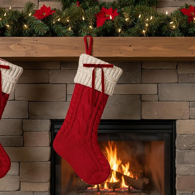 24 Pcs Velvet Christmas Tree Bows Decor, Vintage Wreath Bow for Christmas Garland, Gift Wrapping, Xmas Tree, 3/8'' Wide, 5 * 7 inch (Burgundy)