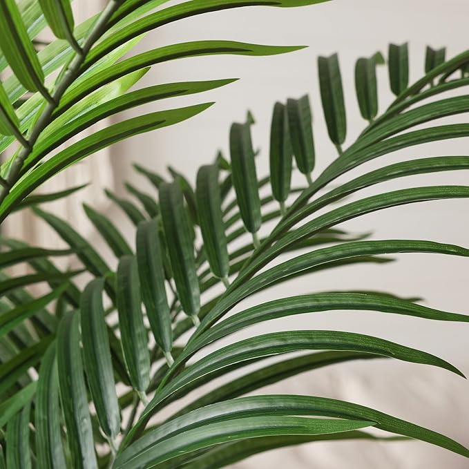 Artificial Areca Palm Plant 5Ft Fake Tropical Palm Tree, Perfect Faux Dypsis Lutescens Plants in Pot for Indoor Outdoor House Home Office Garden Modern Decoration Housewarming Gift,1Pcs