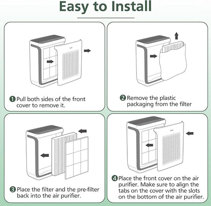 Vital 200S Replacement Filter for LEVOIT Vital 200S Vital 200S-P Air Purifier, HEPA and High-Efficiency Activated Carbon Filter, Vital 200S-RF, LRF-V201-WUS, 2 Pack, White