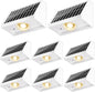 Solar Fence Lights Outdoor Waterproof High Brightness LED Spot Lens Deck Lights 7 Mode Warm & Cool White RGB Solar Powered Wall Lighting Decor for Outside Patio Step Backyard Railing - 8 Pack(White)