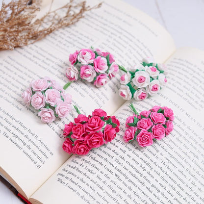 Handmade Mini Mulberry Paper Roses 18 mm Mulberry Paper Flowers Scrapbooking Wedding DIY Craft 50 pcs (Pink Tone)
