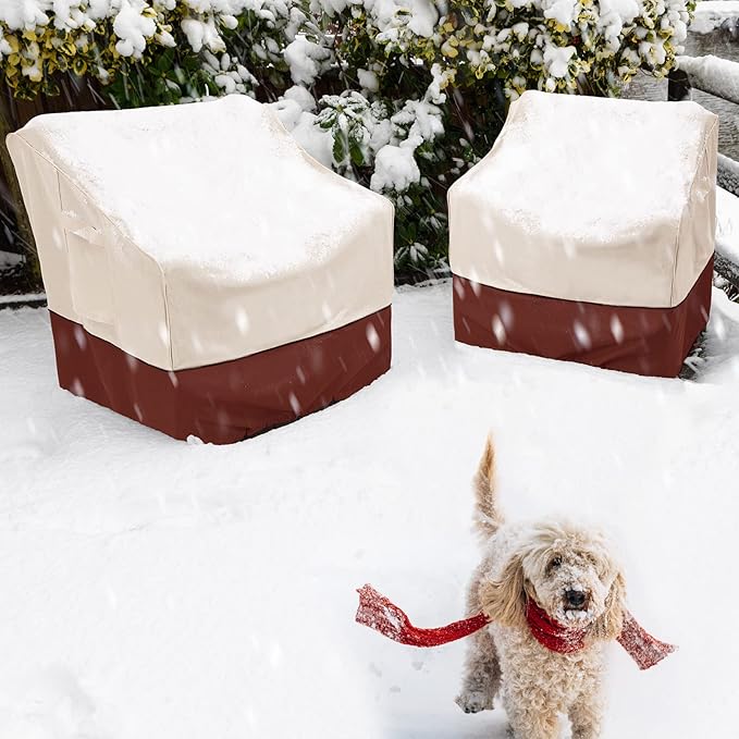 COSFLY Patio Furniture Covers Waterproof, Outdoor Chair Covers 2 Pack Heavy Duty - Fits up to 29W x 30D x36H Inches (2 Pack)