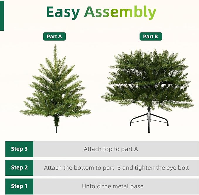 4FT Pre-Lit Artificial Christmas Tree,Small Artificial Holiday Dunhill Fir Xmas Tree with 200 White Lights, 559 PVC Branch Tips & Foldable Metal Stand for School,Home and Party Décor